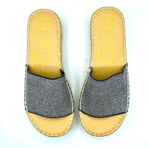 Beach by Matisse | Silver Stretchy Jute Platforms